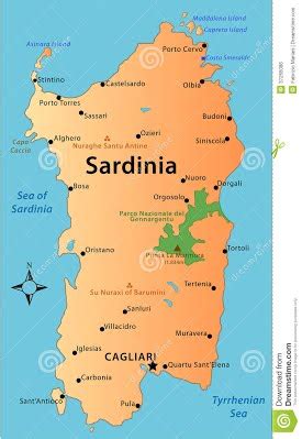 Karten in italien von regionen zu städten sind sehr detailliert. Sardinija - Republika Italija
