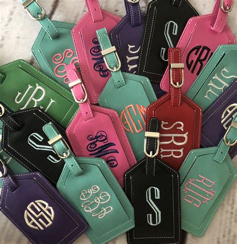 Monogrammed Luggage Tag Leather Luggage Tag Personalized Etsy