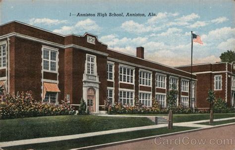 Anniston High School Alabama Genuine Curteich Chicago Ct