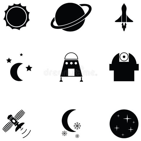 Space Icon Set Stock Vector Illustration Of Astronaut 120571756