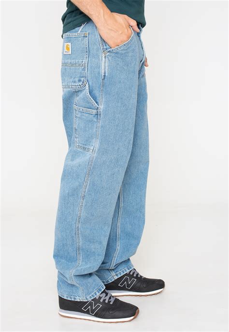 Carhartt Wip Single Knee Stone Bleached Blue Jeans Impericon En