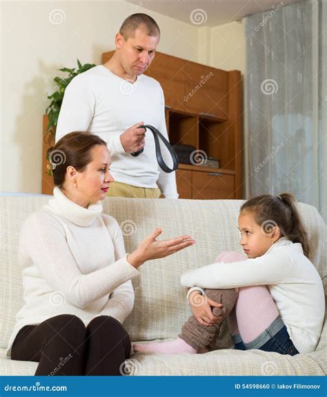 Parents Scolding Daughter At Home Stock Photo Image Of Adult