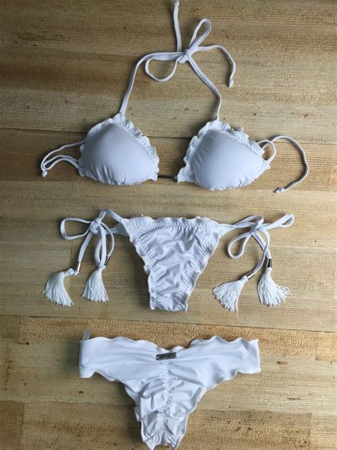 Triquíni Ripple Branco Bikinis Swimwear Swimsuits