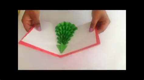 3d pop up cards invitation foldable laser cut romantic designs greeting card. How to make a 3D Christmas Tree Pop-Up Card - YouTube