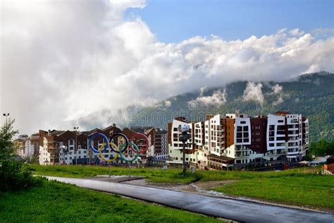 Rosa Khutor Russia June 1 2018 Beautiful Hotel Complex In Ski