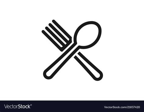 Crossed Spoon And Fork Restaurant And Food Logo Vector Image