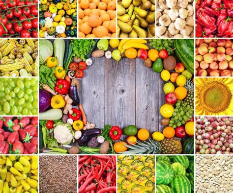 Colorful Healthy Food Collage — Stock Photo © Alexis84 8539605
