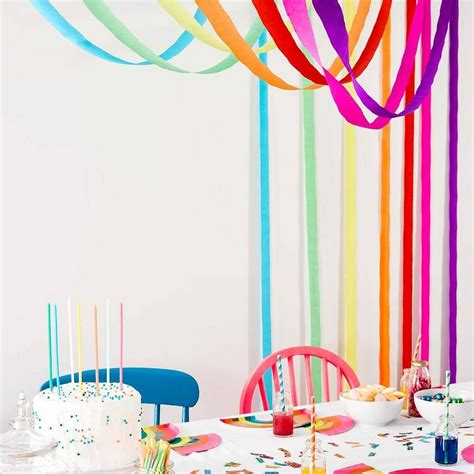 Rainbow Crepe Paper Decorative Streamers By Postbox Party Party