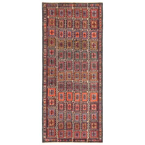Modern Turkish Kilim Rug With Red And Blue Tribal Design On Beige Field