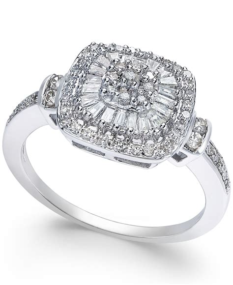 Macys Diamond Vintage Inspired Engagement Ring 12 Ct Tw In 14k