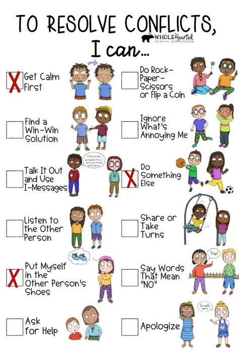 free conflict resolution worksheets