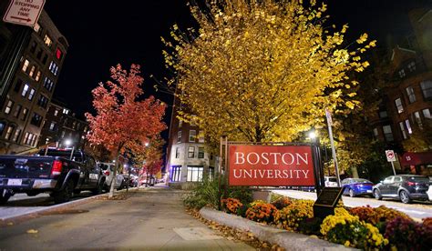 Download Boston University Signage At Night Wallpaper