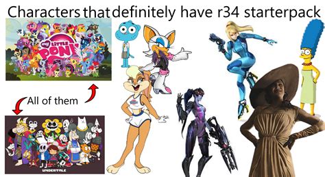 characters that definitely have r34 starterpack r starterpacks starter packs know your meme