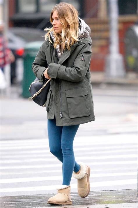 how sienna miller wears ugg boots and leggings who what wear uk college outfits summer