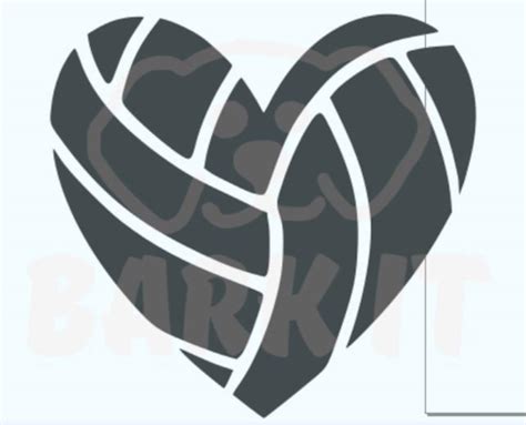 Volleyball Heart Svg Pdf Png Eps Digital Download Cut File Etsy
