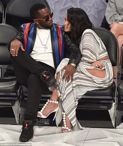 Diddy Cozies Up With Cassie As She Flashes Thigh At Nba Game In La P Diddy And Cassie Cassie