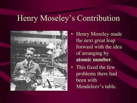 Ppt Mendeleev Periodic Law Moseley And All That Jazz Powerpoint