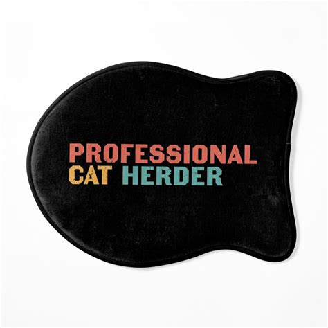 Professional Cat Herder Rescue Animal Funny Cat Quote Pet Mat By