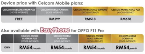 Switch to our giler unlimited plans and enjoy rm10. The OPPO F11 Pro is free under Celcom Mobile Platinum Plus ...