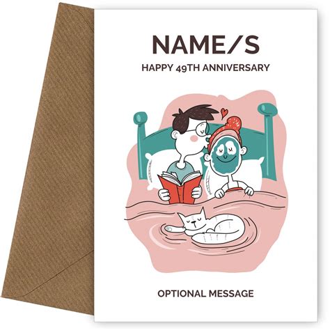 Married Couple 49th Wedding Anniversary Card For Couples