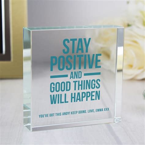 Personalised Stay Positive Glass Token Find Me A T