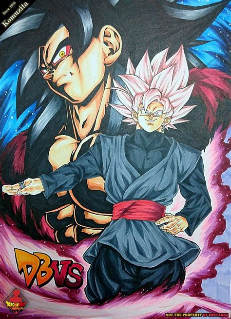 Goku Black SSJ Rosé e Goku SSJ 4 Dragonball Dragon ball super manga