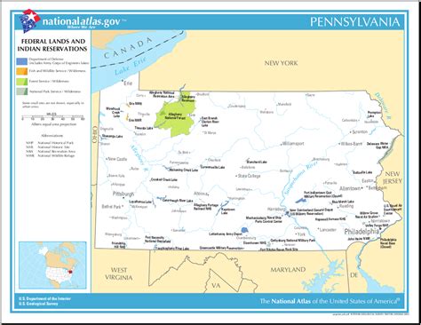 Map of Pennsylvania (Map Federal Lands and Indian Reservations ...