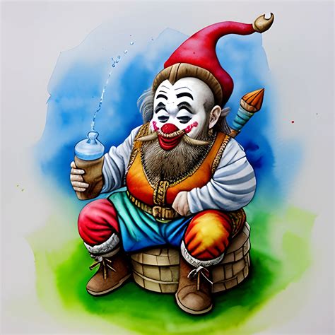 Dwarf Clown No Legs Water Color Arthubai