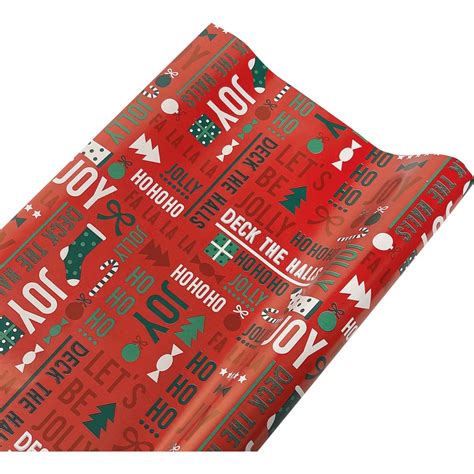 Christmas Wrapping Paper Red Joy 12m Each Woolworths