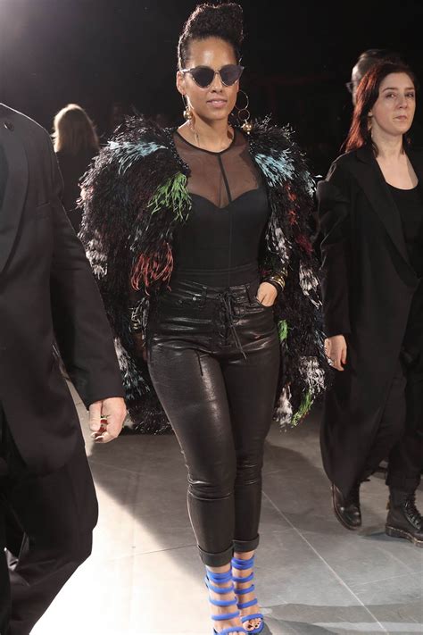 Alicia Keys Attends The Yohji Yamamoto Fashion Show Leather Celebrities