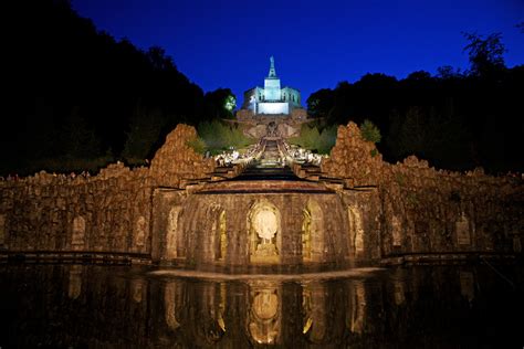 Bergpark Wasserspiele By Night Illuminated Water Features Kassel