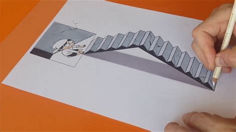 Easy 3d Trick Art On Drawing Paper Ep1 Trick Stairs Youtube