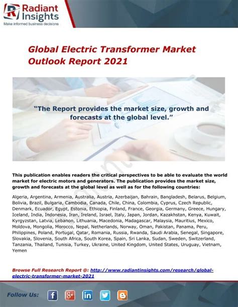 Global Electric Transformer Market Outlook Report 2021
