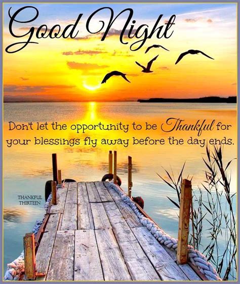 Good Night Be Thankful For Your Blessings Grateful Blessings Goodnight