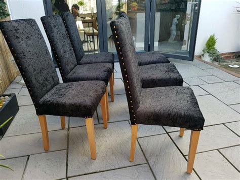 6 Stunning Black Velvet Dining Chairs In Houghton Le Spring Tyne