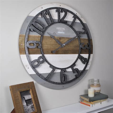 Firstime And Co Shabby Farmhouse Planks 27 Wall Clock American
