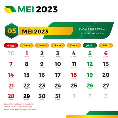 Kalender Mei 2023 Lengkap Dengan Tanggal Merah Cuti Bersama Jawa Dan