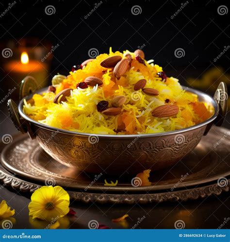 Zarda Indian Sweet Saffron Rice Stock Illustration Illustration Of