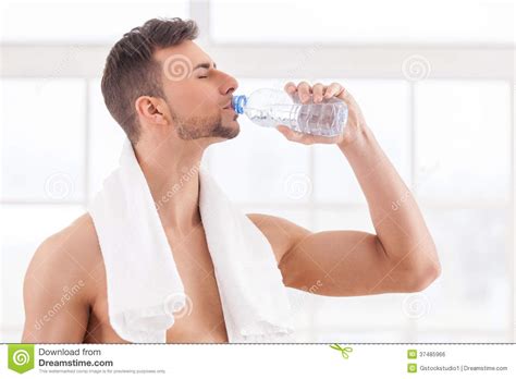 Drinking Water After Workout Stock Photo Image Of Perfection