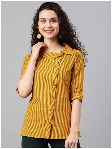 Office Wear Simple And Stylish Design Of Blouse Shirts For Women Cotton