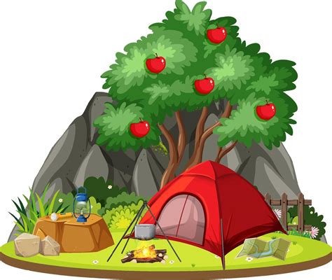 Isolated Camping Scene On White Background 2025914 Vector Art At Vecteezy