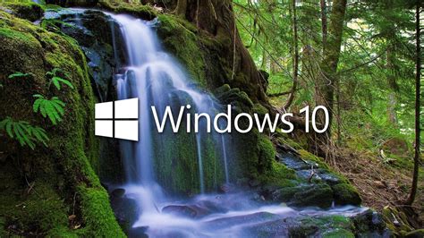 Windows 10 Over The Waterfall White Text Logo Wallpaper Computer