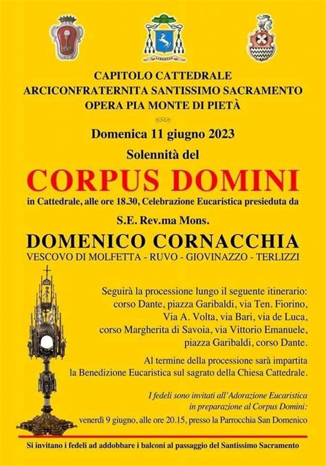 Molfetta Domenica Giugno La Solennit Del Corpus Domini