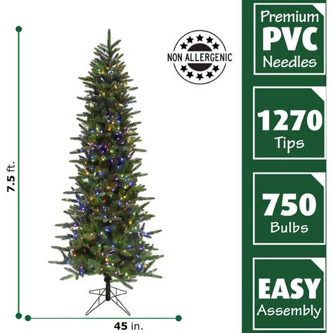 Fraser Hill Farm 75 Carmel Pine Tree With Multi Colored Led Lights