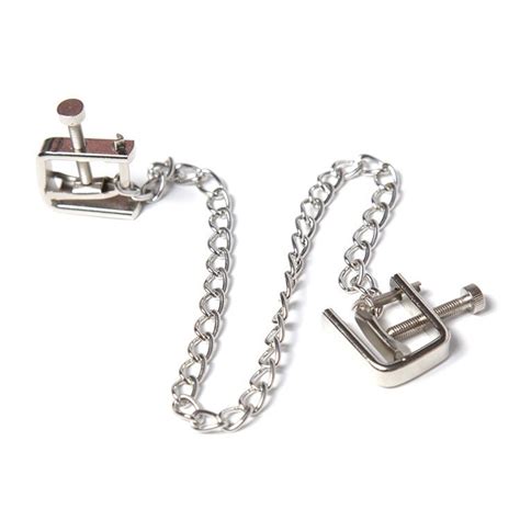 Metal Nipple Clamps With Chain Screw Spike Nipple Clamps Erotic Novelty