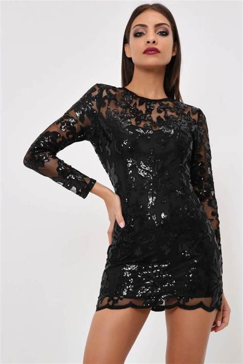 black sequin lace long sleeve mini dress long sleeve lace mini dress mini dress long sleeve lace