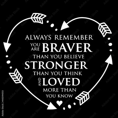Always Remember You Are Braver Than You Believe Stronger Than You Think