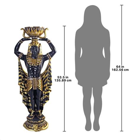 cleopatra s egyptian nubian guard with urn large scale statue ne75364 design toscano