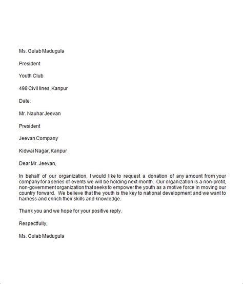 Free 9 Donation Request Letter Templates In Ms Word Pdf