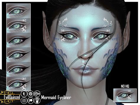 Evilquinzels Mermaid Eyeliner Sims 4 Cc Eyes Mermaid Accessories